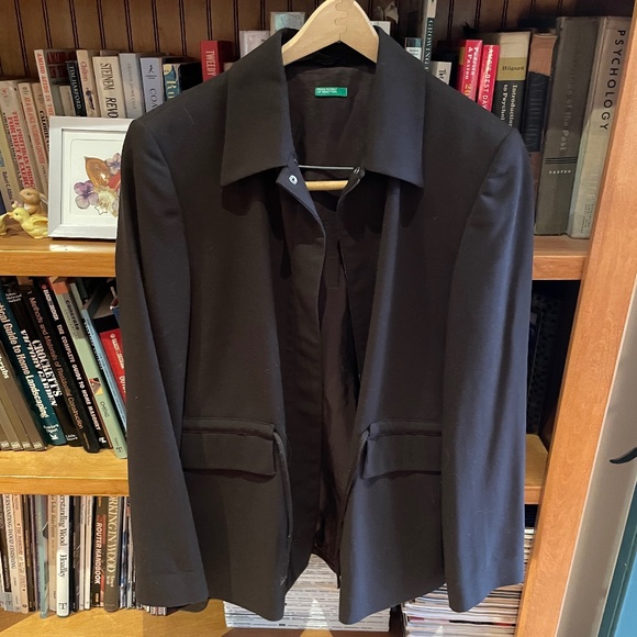 Vintage Benetton of Italy Dark Brown Coat - Picture 1 of 6